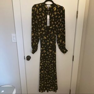 GANNI floral print crepe dress